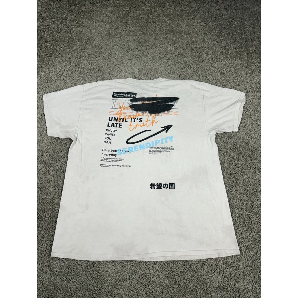 Trust The Universe Shirt Mens XL White Serendipity Man From Nowhere Graphic Tee